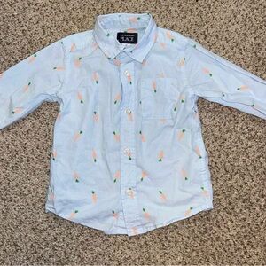 The Children's Place Blue Shirt with Carrot Design